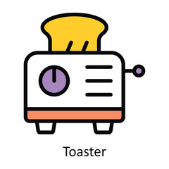 Toaster vector Filled outline Design illustration. Symbol on White background EPS 10 File