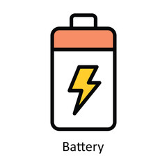 Battery vector Filled outline Design illustration. Symbol on White background EPS 10 File