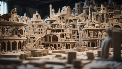 Photo of a Detailed Close-Up of an Exquisite City Model