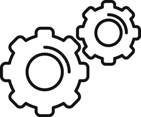 Gear system of realization icon outline vector. Balance human. Training ability