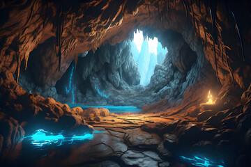 Draw a mysterious cave.
Generative AI