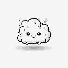 Cloud hand-drawn comic illustration. Cloud. Vector doodle style cartoon illustration