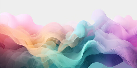 Abstract pastel colors 3d wave background. Wave banner. Abstract background in soft pastel colors