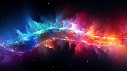 A Vibrant Rainbow-Colored Nebula Backdrop