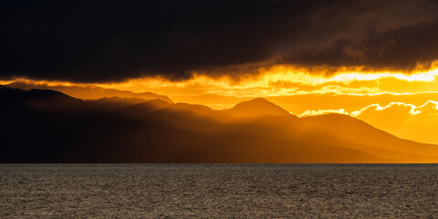 Sunset over the Isle of Rum