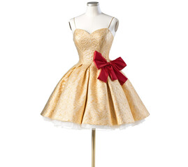 Golden New Year's Dress on Mannequin