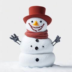 Fototapeta premium Snowman isolated on White Background, Studio