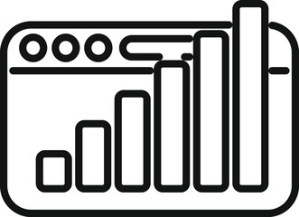 Online realization graph icon outline vector. Purpose vision. Ability goal