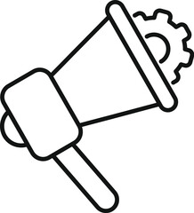 Megaphone speaker realization icon outline vector. Human training. Mental power