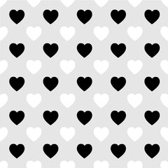 Fototapeta premium Free vector heart pattern lover black and white background