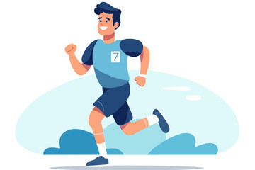 Fototapeta na wymiar man running jogging sport exercise healthy character, vector design illustration Generative AI