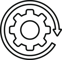 Gear of self success icon outline vector. People motivation. Goal ability