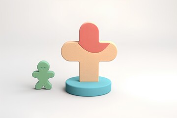 人のアイコンと安心の積み木