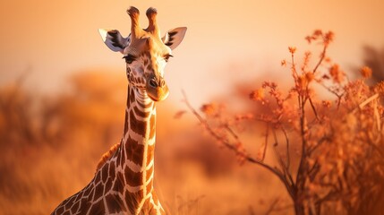 Giraffe within the wild nature