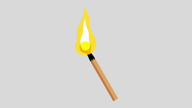 Animation Shoot matchsticks. Blazing fire