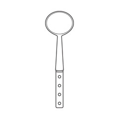 Hand drawn Kids drawing Cartoon Vector illustration ellipse spoon Isolated in doodle style