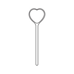 Hand drawn Kids drawing Cartoon Vector illustration heart shaped spoon Isolated in doodle style