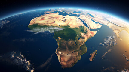 Africa continent from space. Satellite view - obrazy, fototapety, plakaty
