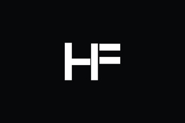 Abstract modern letter HF logo design