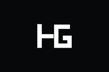 Fototapeta premium Abstract modern letter HG logo design 