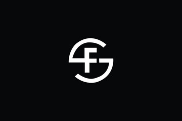 Initial Letter S and F Combination with Negative Space Style Concept Logo Design Isolated on Black Background.