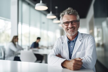 doctor patient hospital care medical medicine man health clinic portrait discussion office professional indoor explaining visit expertise physician listening talking occupation practitioner