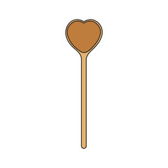 Kids drawing Cartoon Vector illustration heart shaped spoon Isolated in doodle style