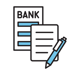 銀行　手続き　書類　アイコン
