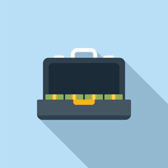 Safe money case icon flat vector. Monetary unit cash. Finance credit