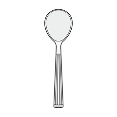 Kids drawing Cartoon Vector illustration plastic spoon Isolated in doodle style
