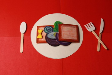 PHOTO OF A plate with a fork and knife