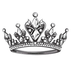 a silver crown with diamonds