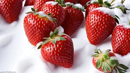strawberries on a white background