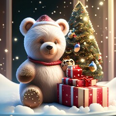 christmas teddy bear