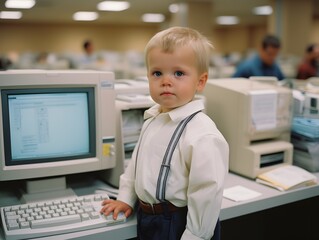 Tech Savvy from Birth: Witness the Determination of a Baby IT Specialist