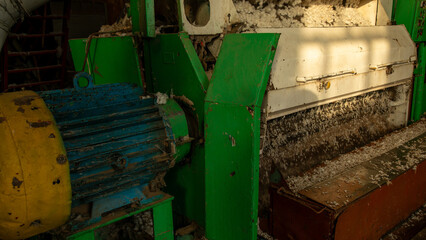 big motor which controls the separation of cotton waste