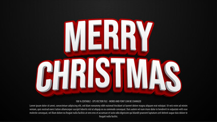 Merry christmas 3d style editable text effect