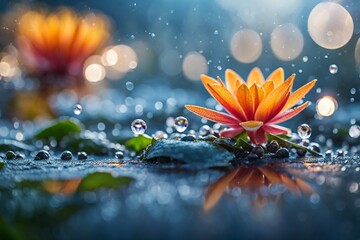 water lily and flowers