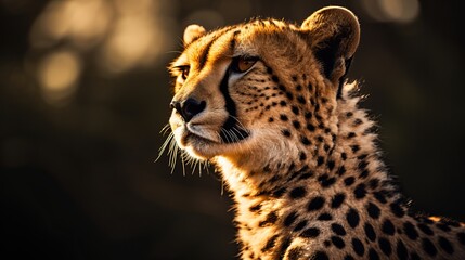 Near up representation of grand cheetah gazing