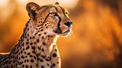 Near up representation of grand cheetah gazing