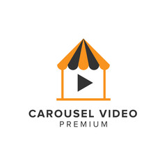 carousel video logo vector icon illustration