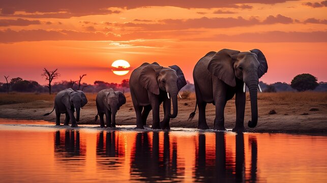 Scene with group of elephants © Roma