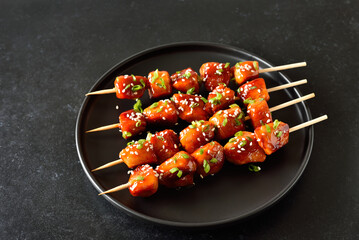 Teriyaki chicken skewers