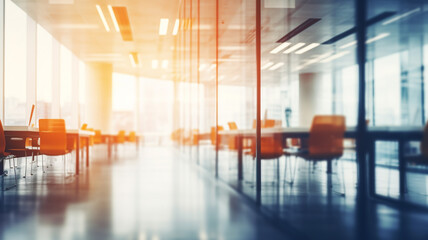 Empty office building in the morning