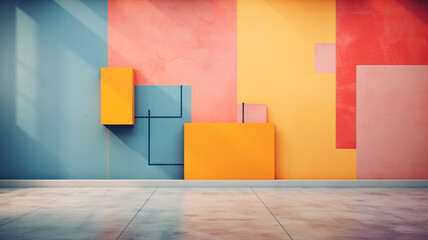 interior of a colorful wall
