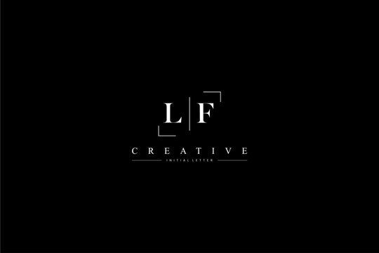 minimalist LF initial logo with simple vertical stroke line in black