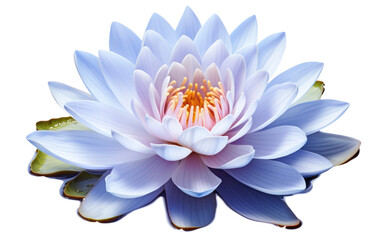 Aqua Elegance Capturing the Beauty of Water Lily Flower on White or PNG Transparent Background.