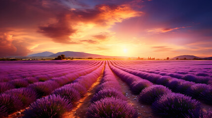 Sun-kissed lavender fields, a symphony of vibrant purple. Generative Ai.NO.02