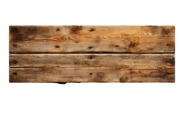 Rustic Charm The Simplicity of a Solid Wooden Plank on White or PNG Transparent Background.