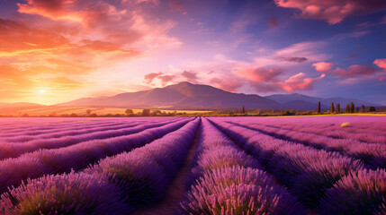 Sun-kissed lavender fields, a symphony of vibrant purple. Generative Ai.NO.03